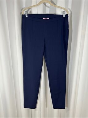 Lilly Pulitzer Alessia Stretch Dinner Pants 12 Midnight Navy Ankle Career
